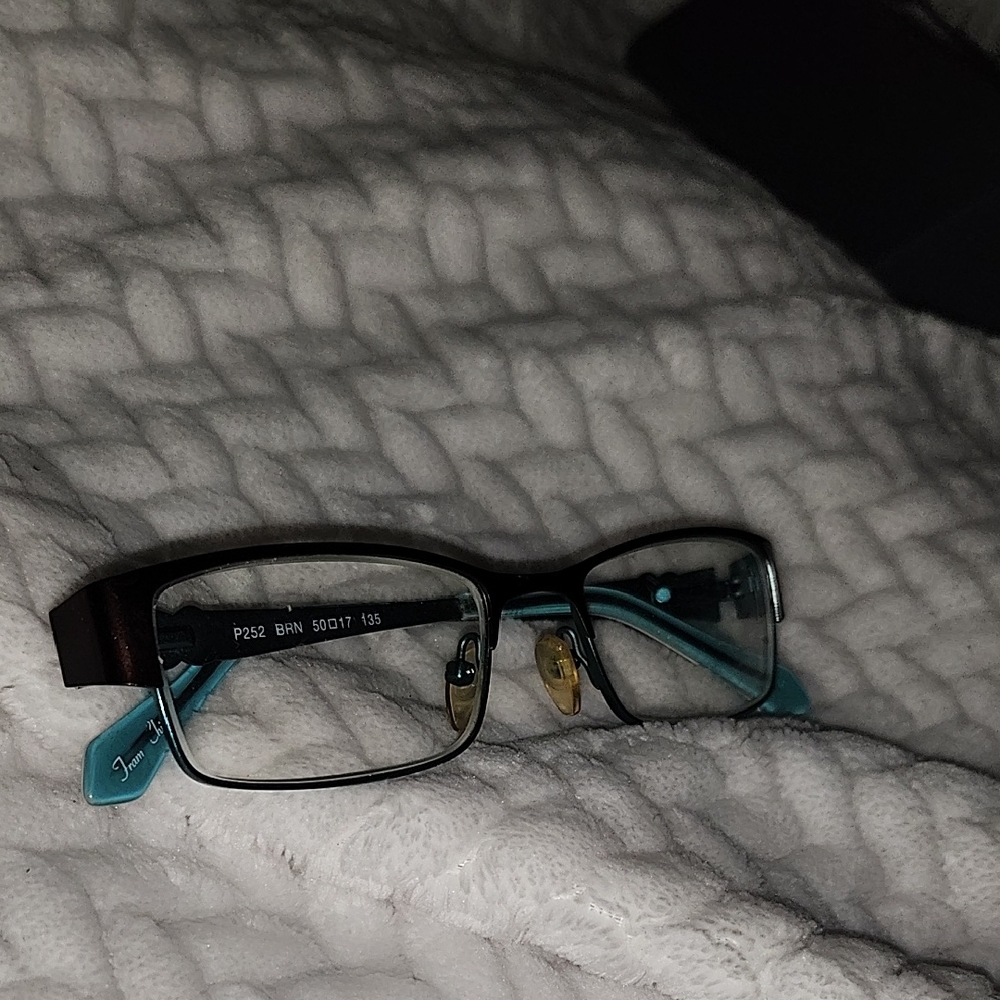 Phoebe Couture Brwn and Teal Glasses